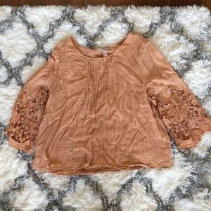 Light orange quarter sleeve blouse